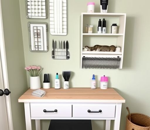 Homemade pet grooming stations ideas